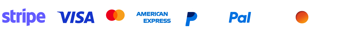 Payment Methods - Visa, Mastercard, American Express, PayPal, Discover
